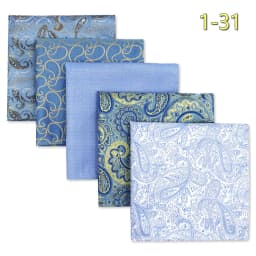 5 Pack Set Mens Pocket Square Handkerchief Multiple Designs Paisley Floral Solid Color Suit Towel Hanky Gentlemen Party Prom