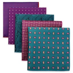 5 Pack Set Mens Pocket Square Handkerchief Multiple Designs Paisley Floral Solid Color Suit Towel Hanky Gentlemen Party Prom