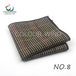 British Style Men's Wool 24*24CM Striped Cotton Handkerchief Vintage Hankies Pocket Square Set Neckwear Suit Accessories Pañuelo