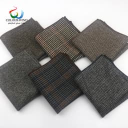 British Style Men's Wool 24*24CM Striped Cotton Handkerchief Vintage Hankies Pocket Square Set Neckwear Suit Accessories Pañuelo