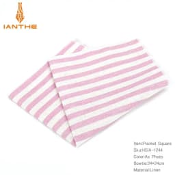 2018 Brand New Men's Fashion Linen Striped Pocket Squares For Men Square Handkerchief Wedding Vintage Suits Pocket Hankies Towel