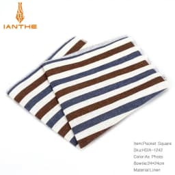 2018 Brand New Men's Fashion Linen Striped Pocket Squares For Men Square Handkerchief Wedding Vintage Suits Pocket Hankies Towel
