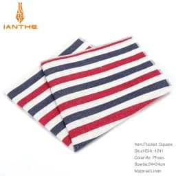 2018 Brand New Men's Fashion Linen Striped Pocket Squares For Men Square Handkerchief Wedding Vintage Suits Pocket Hankies Towel