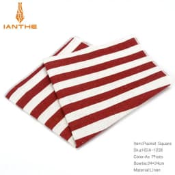 2018 Brand New Men's Fashion Linen Striped Pocket Squares For Men Square Handkerchief Wedding Vintage Suits Pocket Hankies Towel