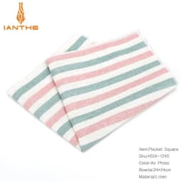 2018 Brand New Men's Fashion Linen Striped Pocket Squares For Men Square Handkerchief Wedding Vintage Suits Pocket Hankies Towel