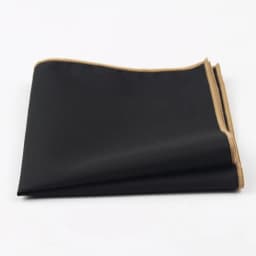 Men's Sunny Style Cotton Handkerchief Black Pocket Square Colorful Edge Hankies Towel Casual 23*23cm