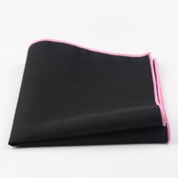 Men's Sunny Style Cotton Handkerchief Black Pocket Square Colorful Edge Hankies Towel Casual 23*23cm