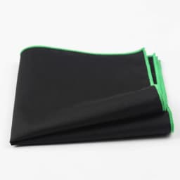 Men's Sunny Style Cotton Handkerchief Black Pocket Square Colorful Edge Hankies Towel Casual 23*23cm