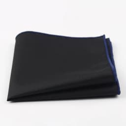Men's Sunny Style Cotton Handkerchief Black Pocket Square Colorful Edge Hankies Towel Casual 23*23cm