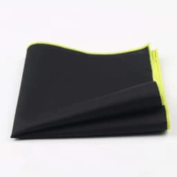 Men's Sunny Style Cotton Handkerchief Black Pocket Square Colorful Edge Hankies Towel Casual 23*23cm