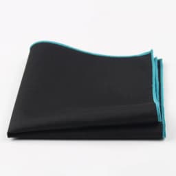 Men's Sunny Style Cotton Handkerchief Black Pocket Square Colorful Edge Hankies Towel Casual 23*23cm
