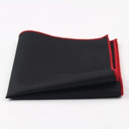 Men's Sunny Style Cotton Handkerchief Black Pocket Square Colorful Edge Hankies Towel Casual 23*23cm