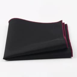 Men's Sunny Style Cotton Handkerchief Black Pocket Square Colorful Edge Hankies Towel Casual 23*23cm
