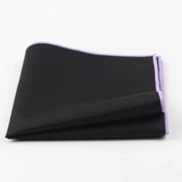 Men's Sunny Style Cotton Handkerchief Black Pocket Square Colorful Edge Hankies Towel Casual 23*23cm