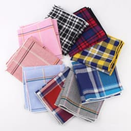 100% Cotton Hankerchief Scarves Vintage Hankies Men's Pocket Square Handkerchiefs Striped Solid Snot Rag 22*22 cm