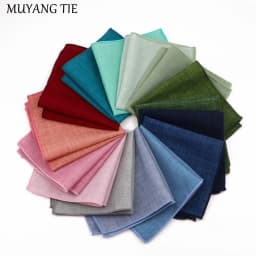 New Super Soft Cotton Solid Color Hankie Colorful Handkerchief For Men Wedding Formal Hanks Suit Pocket Towel Accessories