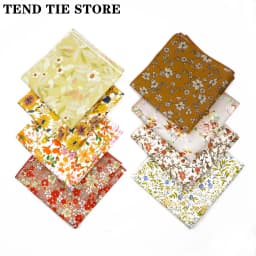 New Style Men's Hankerchief Scarves Tender Cotton Hankies Pocket Square Handkerchiefs Fashion Flower Wedding Accessories Gift