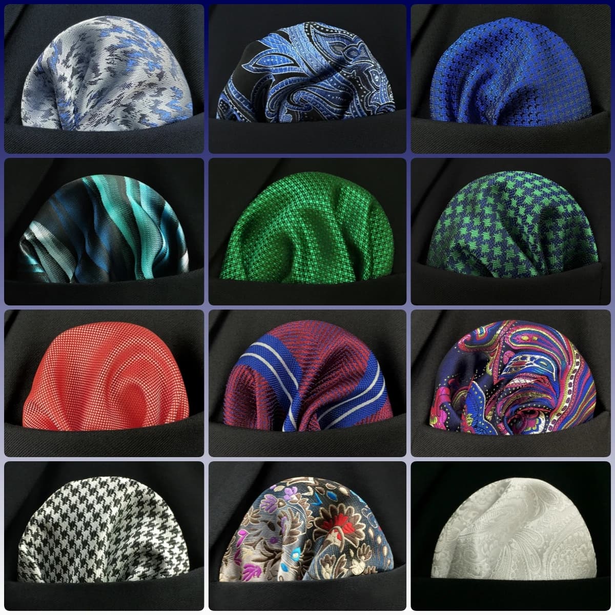 Men Pocket Square Handkerchief Multi Styles Paisley Floral Solid Jacquard Suit Pocket Towel Hanky Business Wedding Accessories
