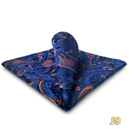 Luxury Mens Pocket Square Handkerchief Blue Navy Brown Paisley Jacquard Suit Hanky Large Classic Gentlemen Wedding Party Gift