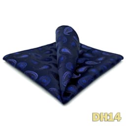 Luxury Mens Pocket Square Handkerchief Blue Navy Brown Paisley Jacquard Suit Hanky Large Classic Gentlemen Wedding Party Gift