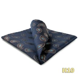 Luxury Mens Pocket Square Handkerchief Blue Navy Brown Paisley Jacquard Suit Hanky Large Classic Gentlemen Wedding Party Gift