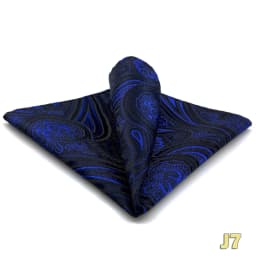 Luxury Mens Pocket Square Handkerchief Blue Navy Brown Paisley Jacquard Suit Hanky Large Classic Gentlemen Wedding Party Gift