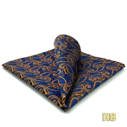 Luxury Mens Pocket Square Handkerchief Blue Navy Brown Paisley Jacquard Suit Hanky Large Classic Gentlemen Wedding Party Gift