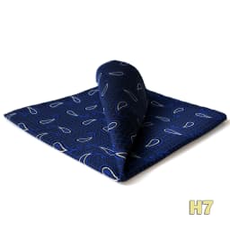 Luxury Mens Pocket Square Handkerchief Blue Navy Brown Paisley Jacquard Suit Hanky Large Classic Gentlemen Wedding Party Gift