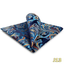 Luxury Mens Pocket Square Handkerchief Blue Navy Brown Paisley Jacquard Suit Hanky Large Classic Gentlemen Wedding Party Gift