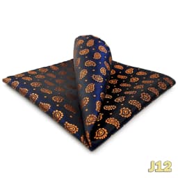 Luxury Mens Pocket Square Handkerchief Blue Navy Brown Paisley Jacquard Suit Hanky Large Classic Gentlemen Wedding Party Gift