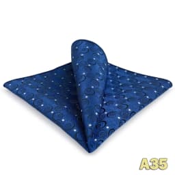 Luxury Mens Pocket Square Handkerchief Blue Navy Brown Paisley Jacquard Suit Hanky Large Classic Gentlemen Wedding Party Gift