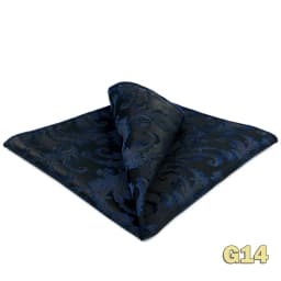 Luxury Mens Pocket Square Handkerchief Blue Navy Brown Paisley Jacquard Suit Hanky Large Classic Gentlemen Wedding Party Gift