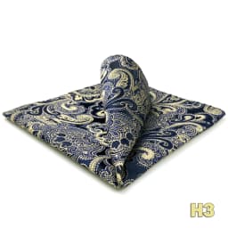 Luxury Mens Pocket Square Handkerchief Blue Navy Brown Paisley Jacquard Suit Hanky Large Classic Gentlemen Wedding Party Gift