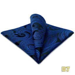 Luxury Mens Pocket Square Handkerchief Blue Navy Brown Paisley Jacquard Suit Hanky Large Classic Gentlemen Wedding Party Gift