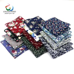 Top Cotton Pocket Square Fashion Flower Suit Ties For Men Paisley Shirt Handkerchief 22*22CM Wedding Towel Ladies Hankies Gift