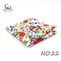 Top Cotton Pocket Square Fashion Flower Suit Ties For Men Paisley Shirt Handkerchief 22*22CM Wedding Towel Ladies Hankies Gift