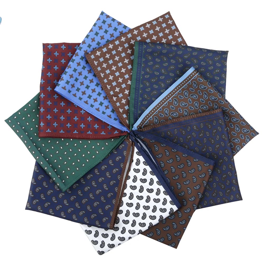 Tailor Smith Man Suit Handkerchief Pocket Square for Classic Paisley Handkerchiefs Wedding Business Accessories