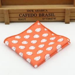Kids Handkerchief Scarves Vintage Cotton Hankies Men's Pocket Square Children Dog Duck Animal Fruit Handkerchiefs