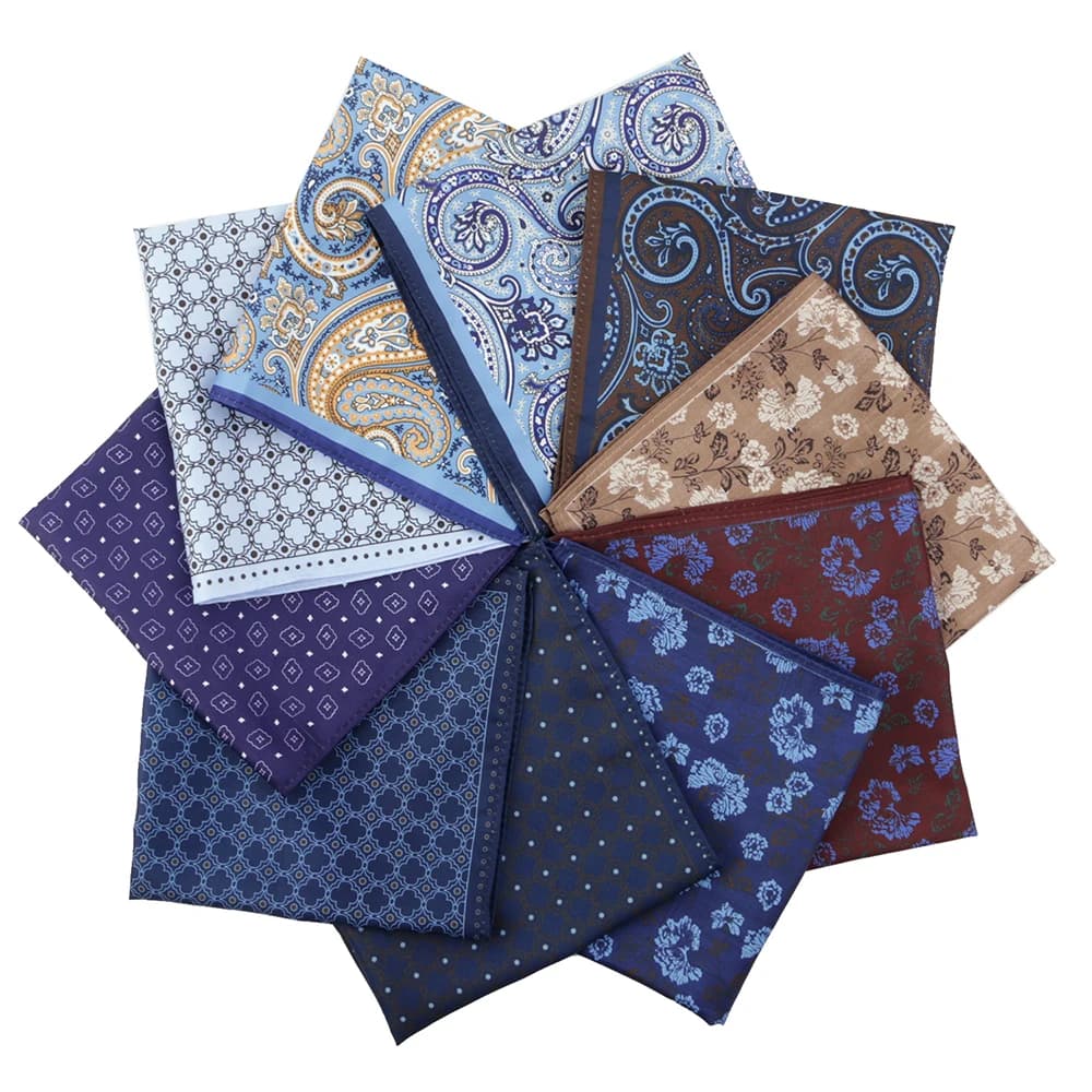  Tailor Smith 11.81x11.81 inch Pocket Squares Paisley Men's Handkerchief for Suit Accessories Wedding Business Banquet Gift