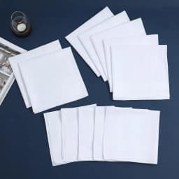 Hot Sale 6/12Pcs Men's Pure White Handkerchiefs Women's Plain Handkerchiefs Pure Cotton Handkerchiefs Flap Pocket Pants Scarf