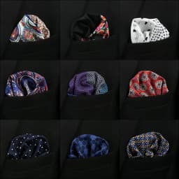 33*33cm Anchor Polka Dot Paisley Floral Big Handkerchief Satin Men Hanky Fashion Wedding Party Pocket Square Print Accessory