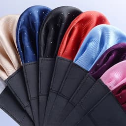 Men's Pre-folded Pocket Square Solid Polka Dots Handkerchiefs 17 Colors Gentleman Formal Wedding Party Business Chest Towel