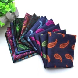 Classic Paisley Floral Anchor Handkerchief Silk Satin Mens Hanky Fashion Classic Wedding Party Pocket Square Hanky