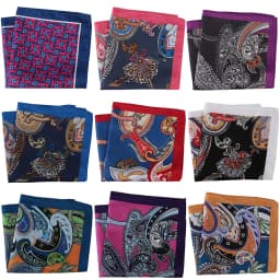 Tailor Smith Men's Luxury Suit Pocket Squares 30x30cm Large Size Business Printed Floral Paisley Solid Dot Hankies Chest Towel