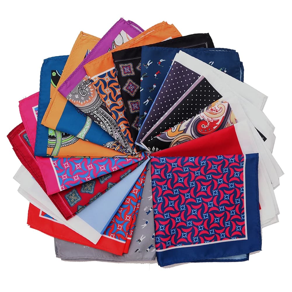 Tailor Smith Men's Luxury Suit Pocket Squares 30x30cm Large Size Business Printed Floral Paisley Solid Dot Hankies Chest Towel