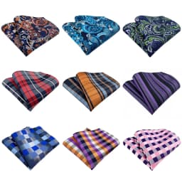 Men Pocket Square 25cm Floral Stripes Plaid Handkerchief Hanky Chest Towels For Wedding Business Party Formal Gifts