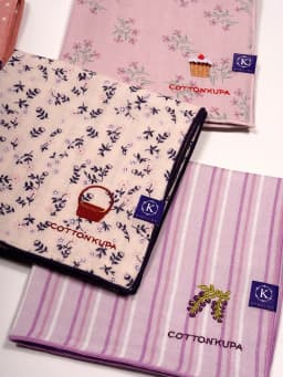 Coolpa 28cm Double Layer Cotton Sweat Absorbent Handkerchief Japanese Craft Embroidery Print for Wiping Sweat Portable Tissue