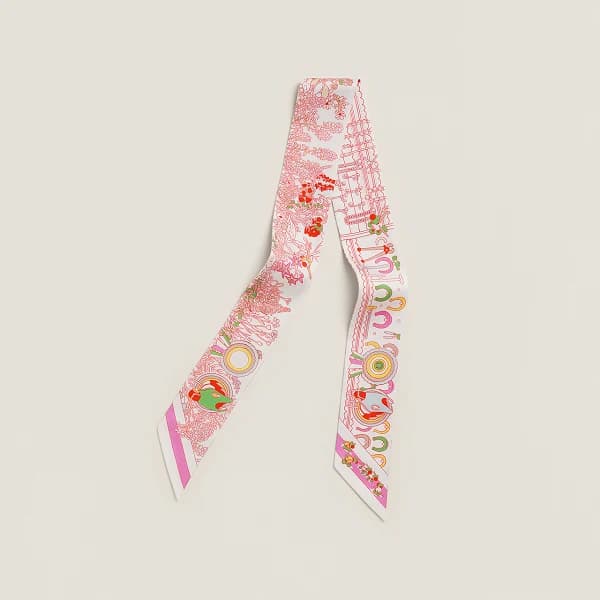 New HK2025 Small Post Twill Silk Scarf 100 Silk Handle Bag Tying Ribbon Hair Bundling Belt Drifting Band