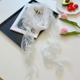 Spring Summer Fashionable Vintage Long Thin Silk Scarf Women's Neck Warmer Lightweight Breathable Folded Versatile Headscarf
