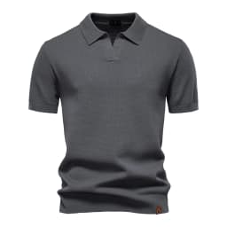 AIOPESON Men's Summer Breathable Polo Shirt Short Sleeve Solid Color Casual Polo Shirts for Men Lightweight Stretch Polo 